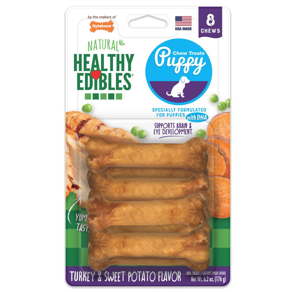 Nylabone Healthy Edibles Puppy Dog Chew Treats (turkey-sweet potato)