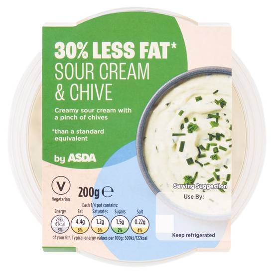 Asda Sour 30% Less Fat Cream & Chive 200g