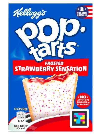 Kellogg's Pop Tarts Frosted Strawberry Sensation Pastry Snacks (8 pack)
