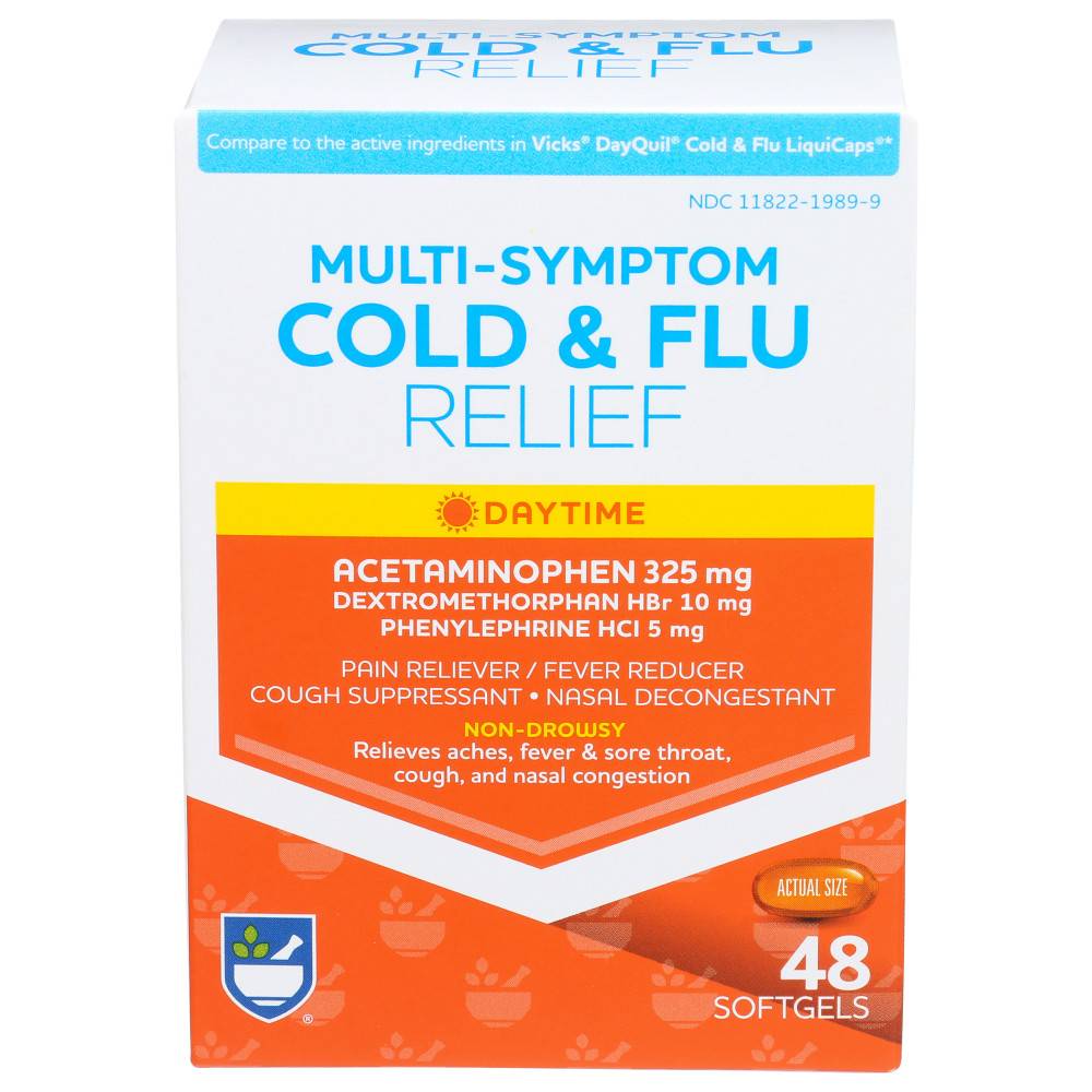 Rite Aid Multi-Symptom Daytime Cold and Flu Relief - 48 ct