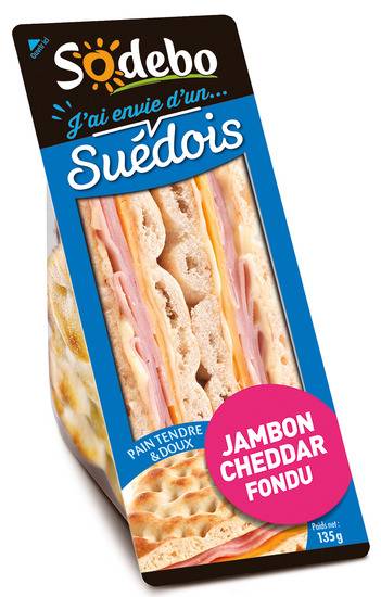Sodebo - Sandwich suédois jambon cheddar (2 pièces)