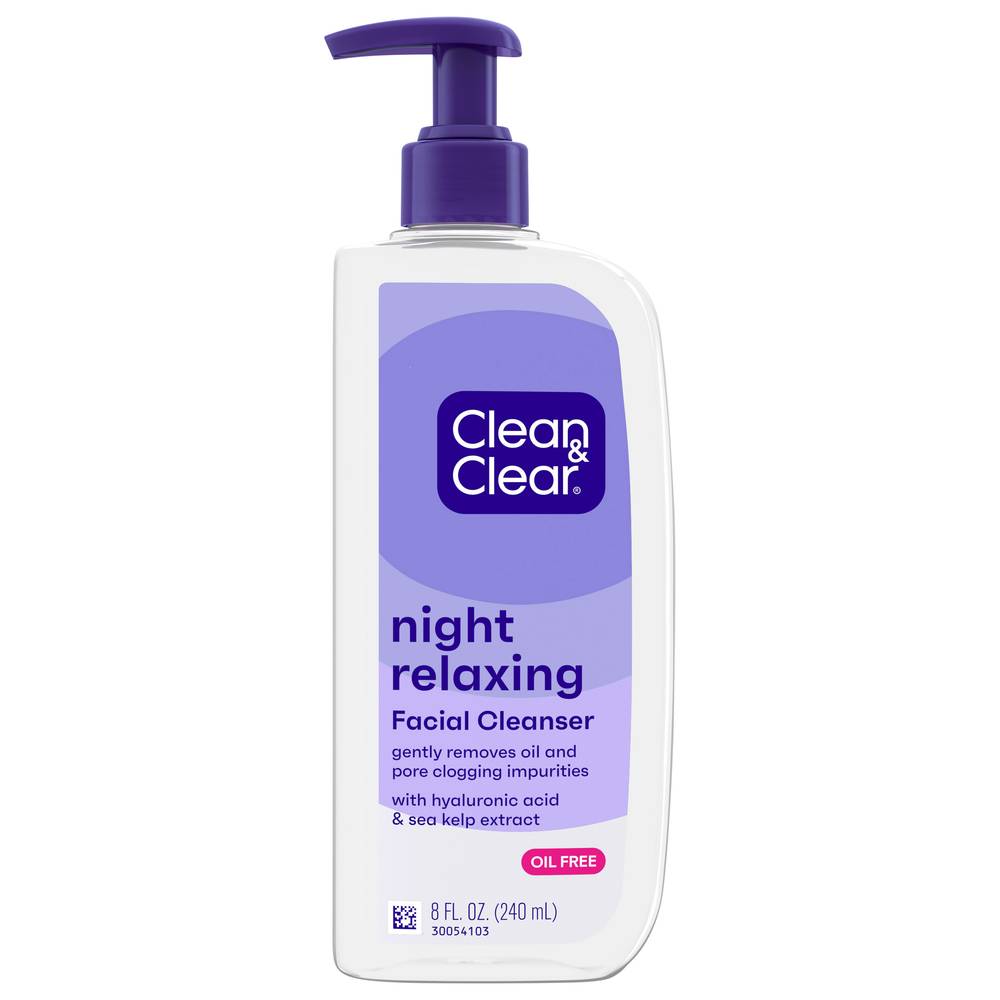 Clean & Clear Night Relaxing Oil-Free Deep Cleansing Face Wash (8 oz)