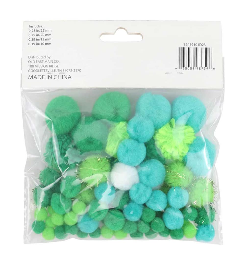 Make Shoppe Pom Poms - Green 80 Ct