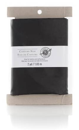 Loops & Threads Costume Silk Fabric Bundle, 2 yd, Black