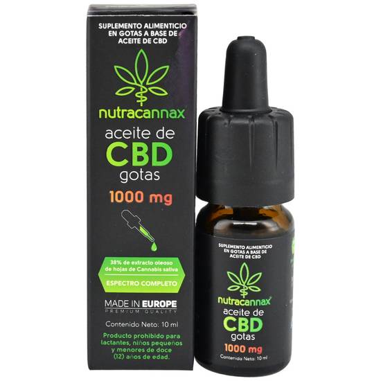 NUTRACANNAX ACEITE CBD 1000MG FCO*10ML