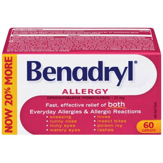 Benadryl Caplets (60 ea)