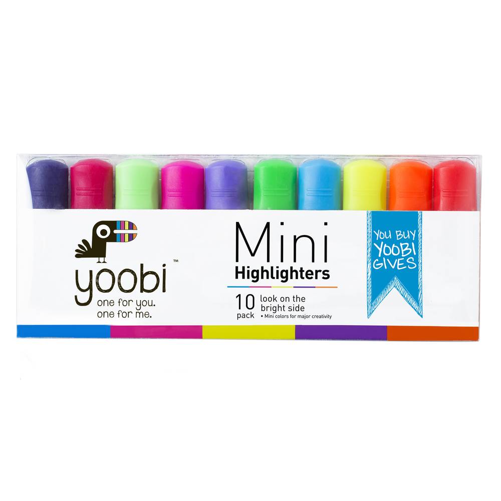 Yoobi Mini Highlighters - 10 pk