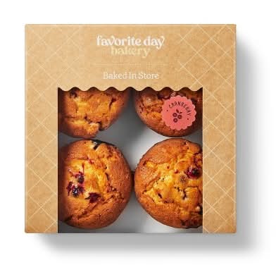 Cranberry Orange Muffins - 16oz/4ct - Favorite Day™