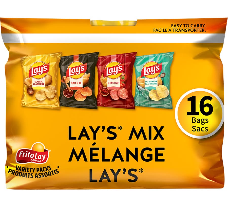 Lay's Potato Chips Variety pack, Assorted (16 x 28 g)