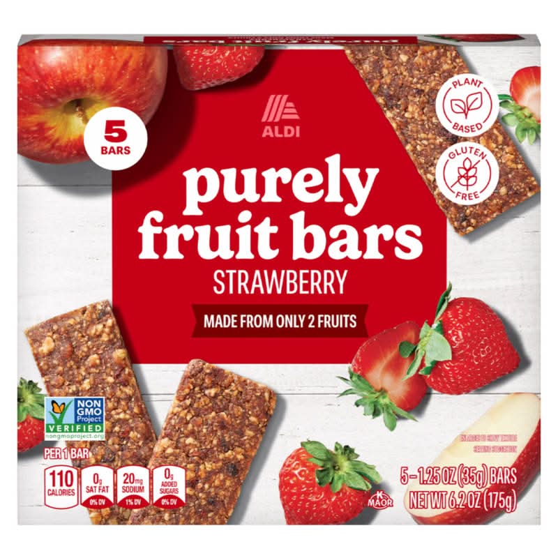 Aldi Purely Fruit Bars, Strawberry (5 x 1.25 oz)