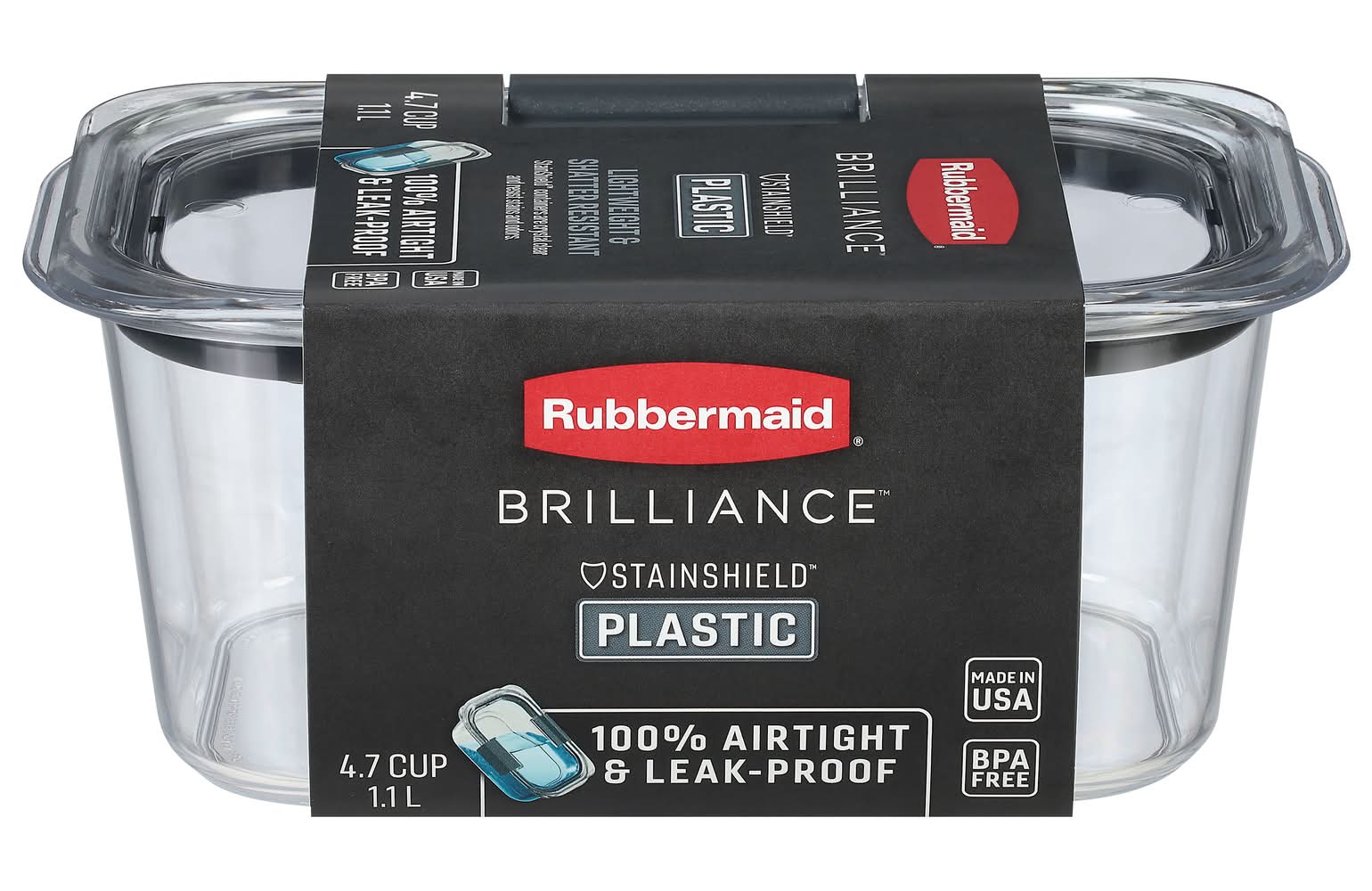 Rubbermaid 4.7 Cups Brilliance 100% Leak-Proof Container (8.8 oz)