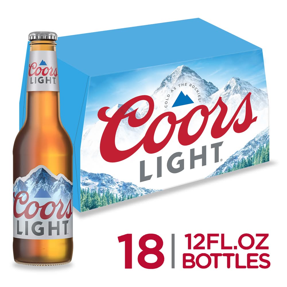 Coors Light American Style Lager Beer (18 x 12 fl oz)