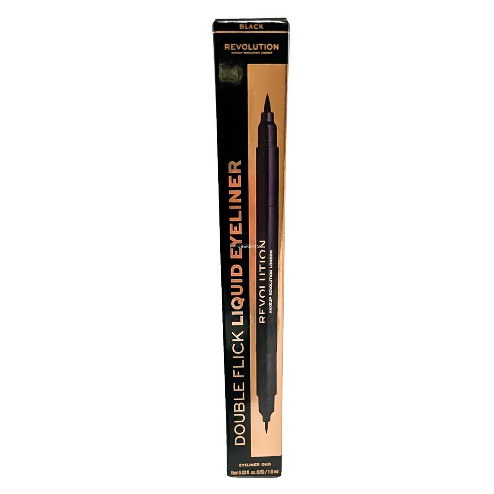 Revolution Beauty London Double Flick Liquid Eyeliner, Black (0.03 fl oz)