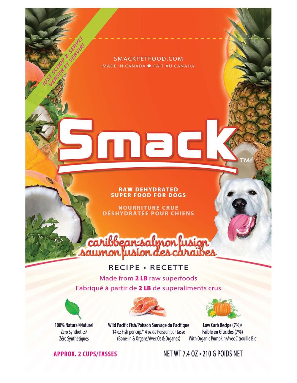 Smack Caribbean-Salmon Fusion Recipe Dog Food, 7.4 oz