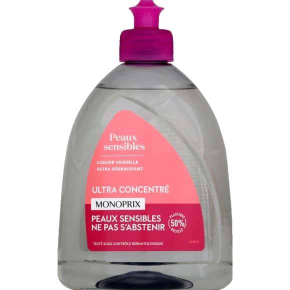 Monoprix Liquide Vaisselle Ultra Concentré Peaux Sensibles Le Flacon De 500 Ml