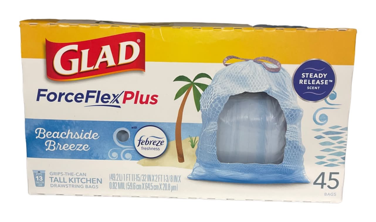 Glad Forceflex Maxstrength Tall Kitchen Drawstring Trash Bags (45 ct)
