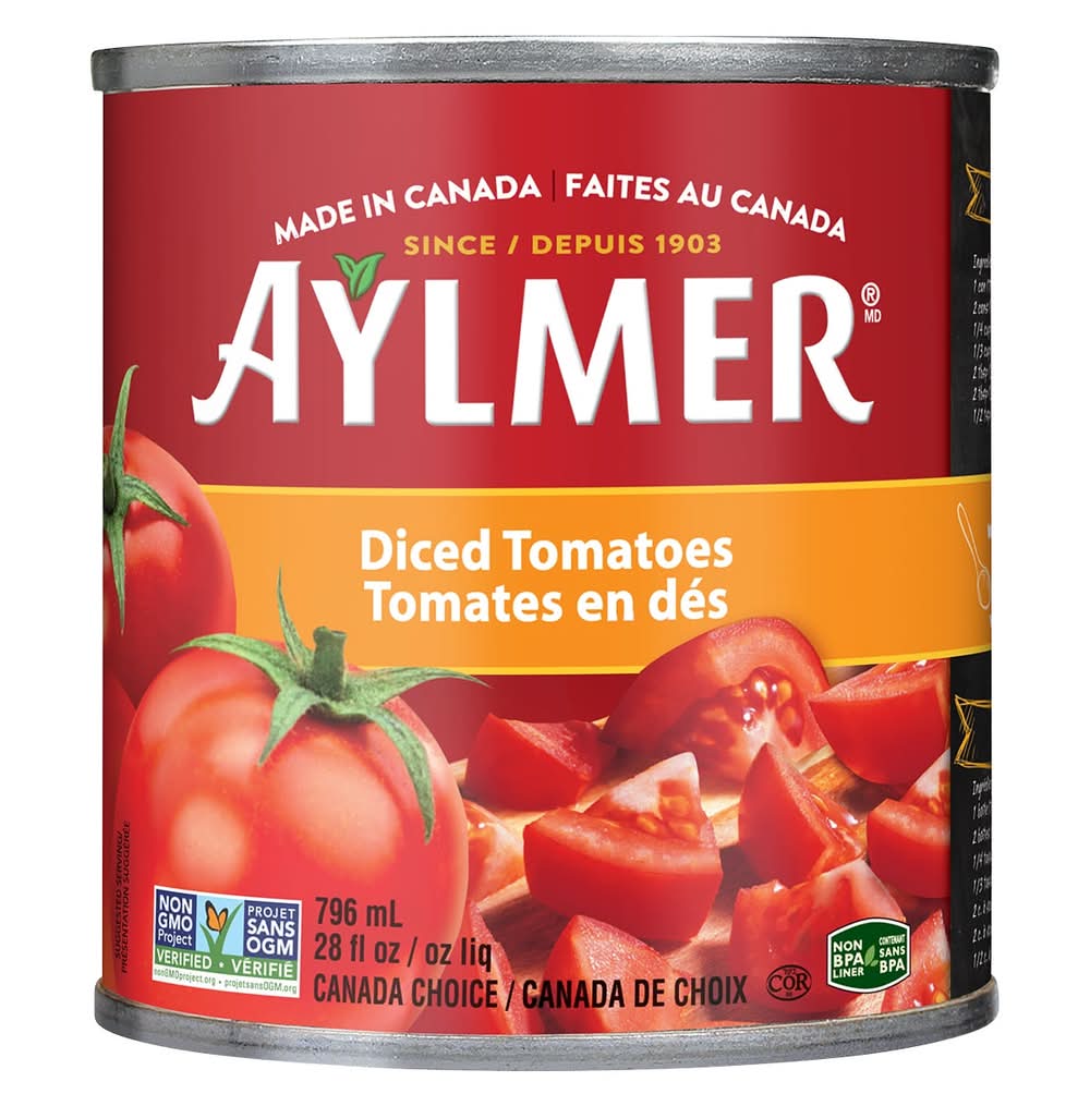 Aylmer - Tomates En Dés, 8 X 796 Ml / Aylmer Diced Tomatoes, 8 X 796 Ml