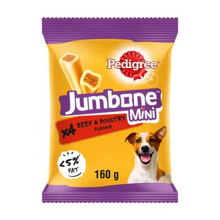Pedigree Jumbone Mini Adult Small Dog Treats Beef & Poultry 4 Chews 160g