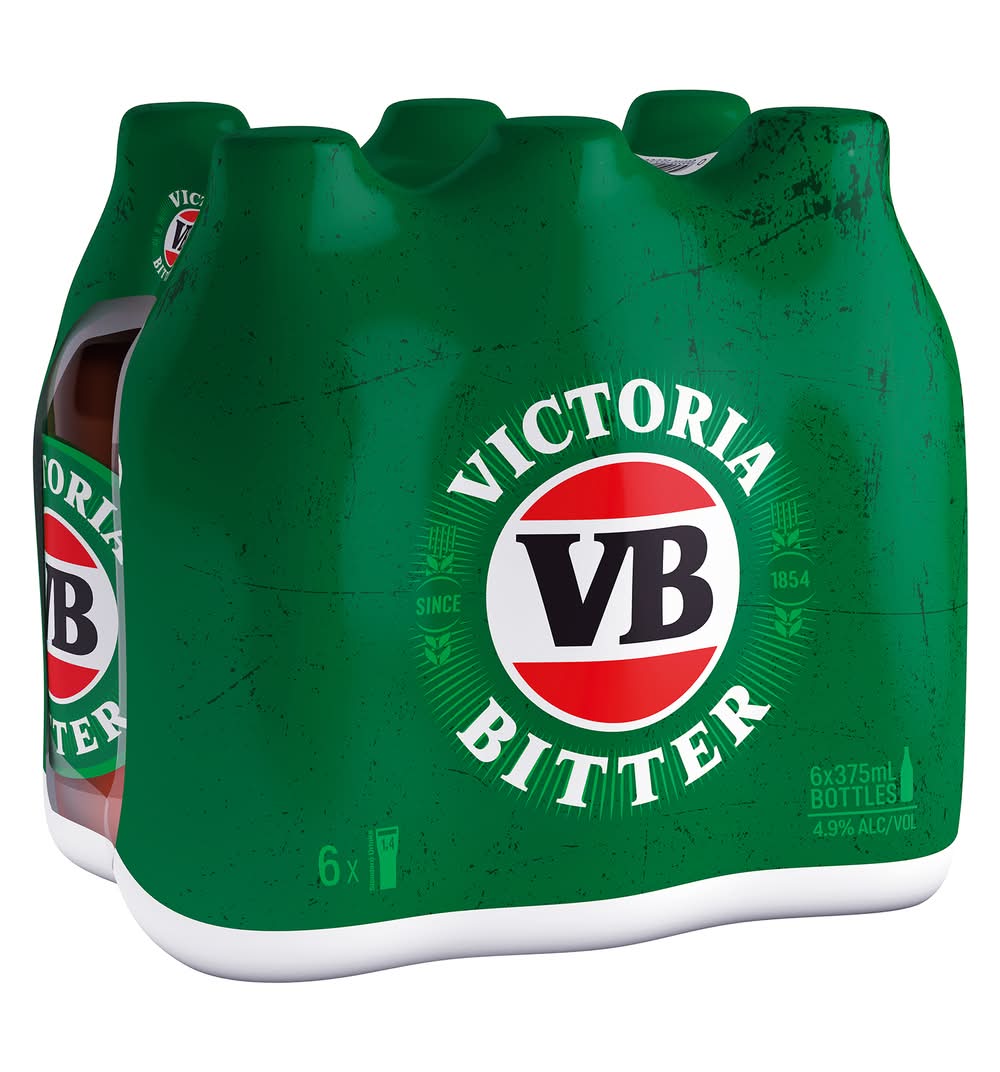 Victoria Bitter Lager Bottle 6x375ml