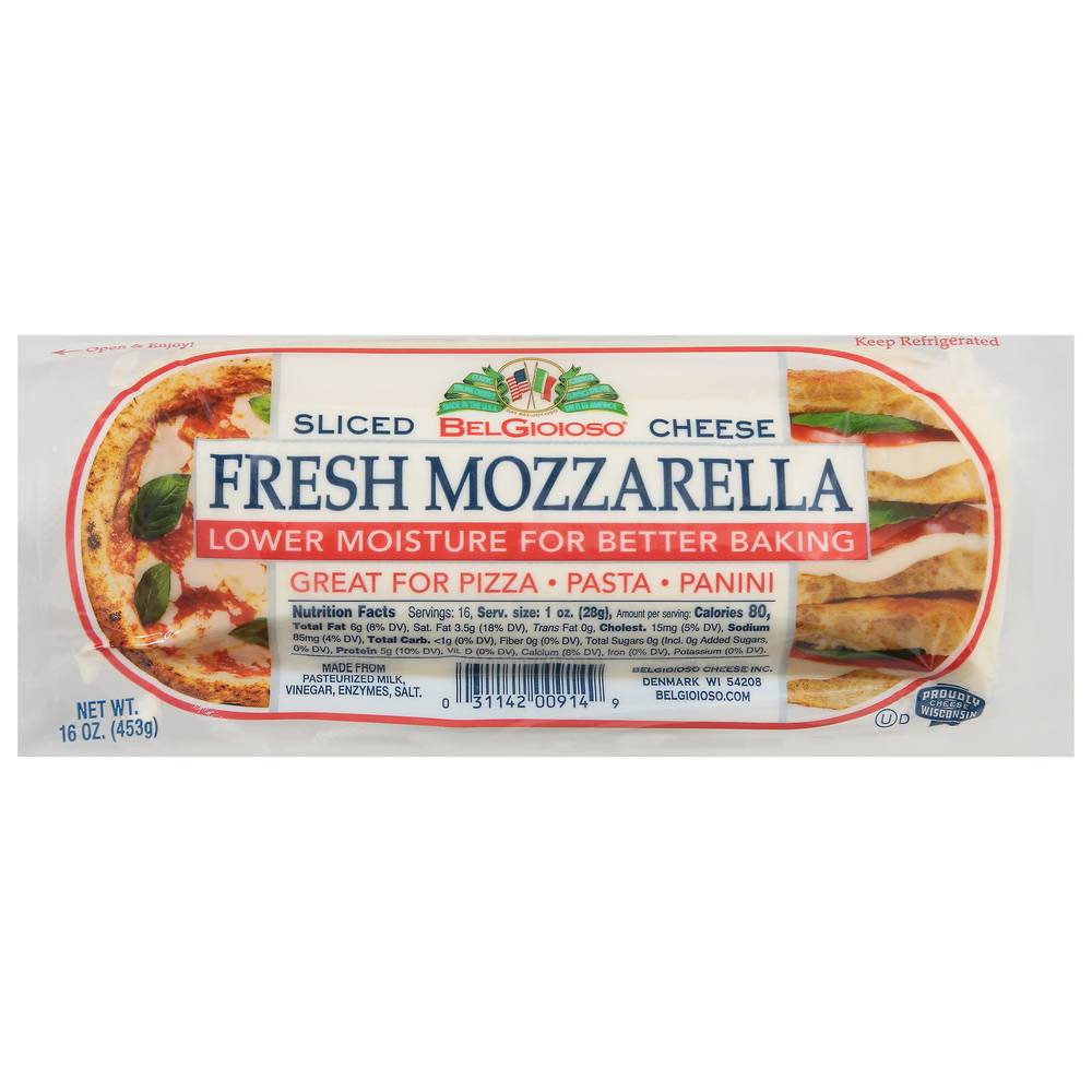 BelGioioso Sliced Fresh Mozzarella Cheese (16 oz)