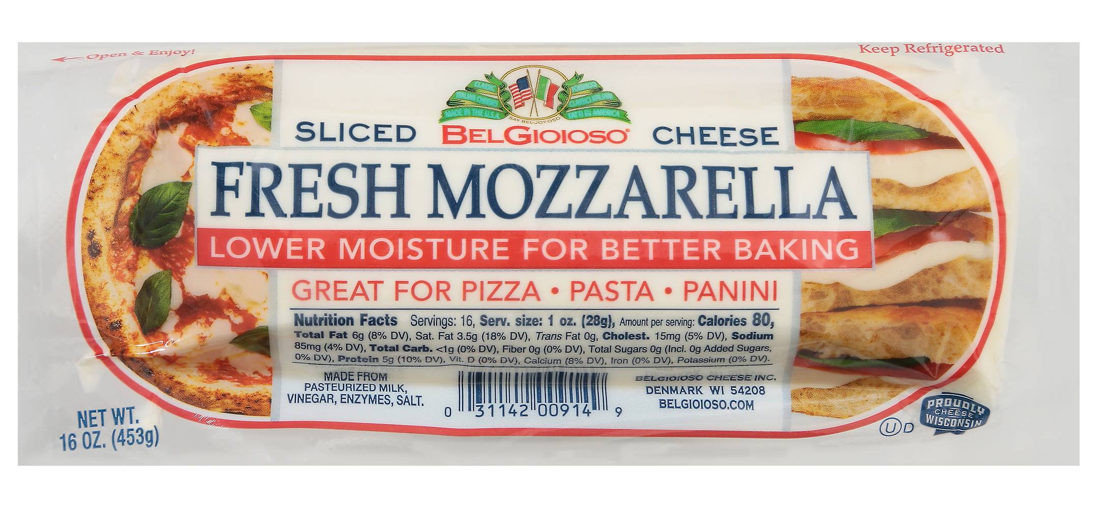 BelGioioso Sliced Fresh Mozzarella Cheese (16 oz)
