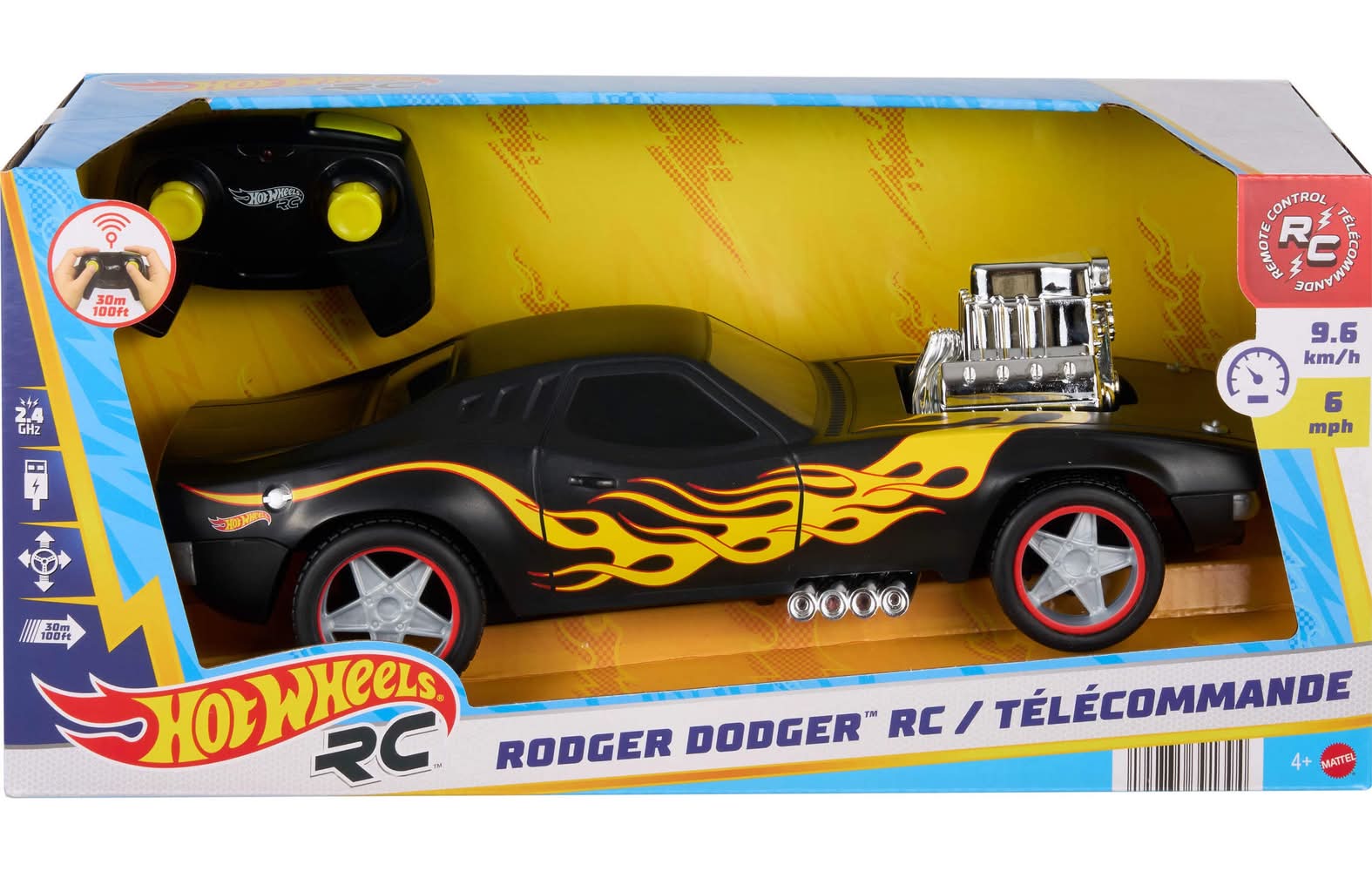 Hot Wheels Rc Rodger Dodger 1:16 Ford Mustang Shelby Toy Car Gt500, 4+ Years