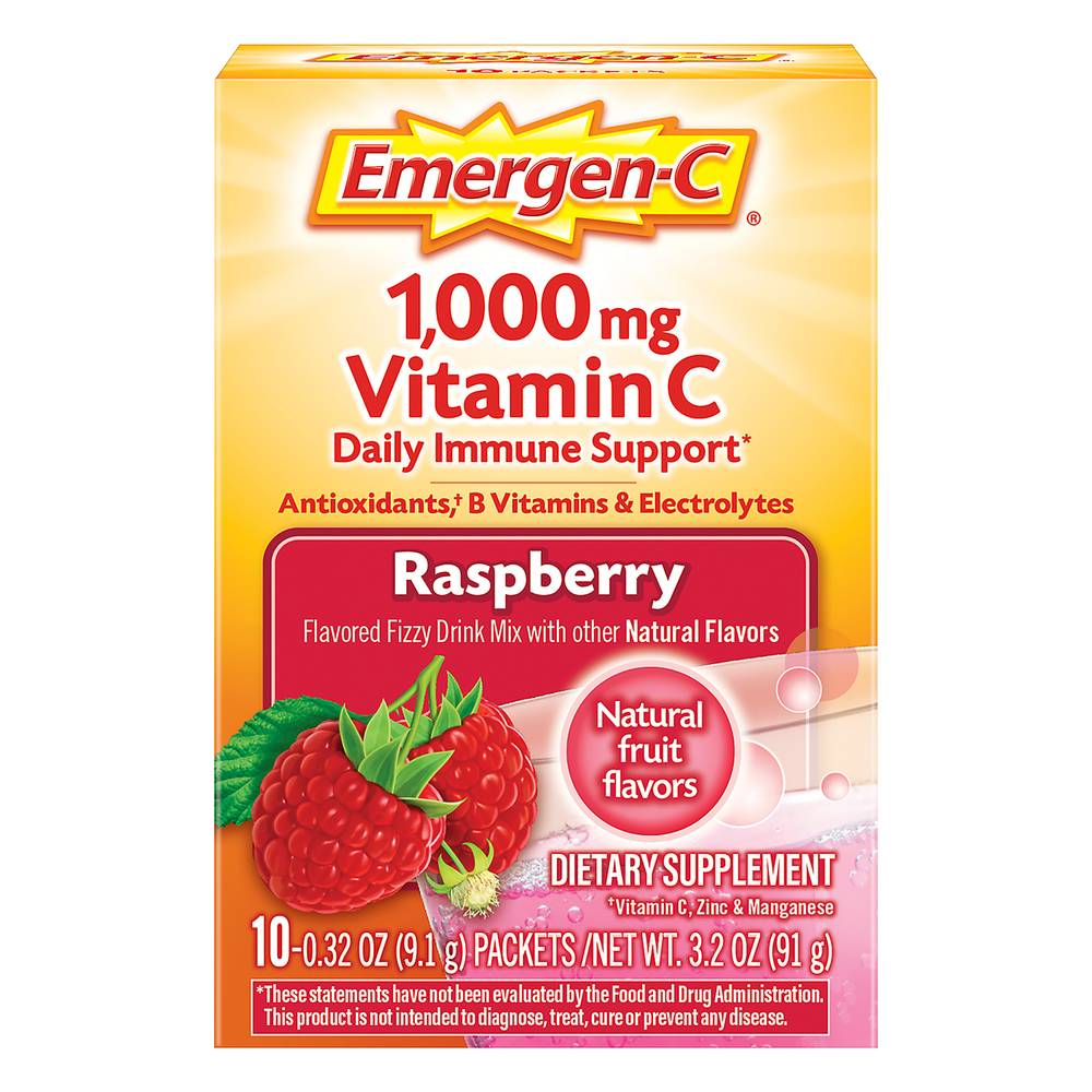 Emergen-C Vitamin C 1000 mg Raspberry Fizzy Drink Mix (3.2 oz)