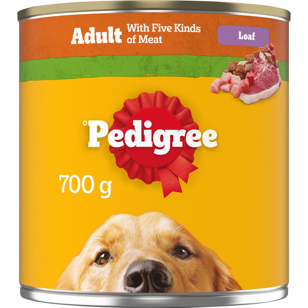 Pedigree Adult Wet Dog Food With 5 Kinds Of Meat Loaf (700g)