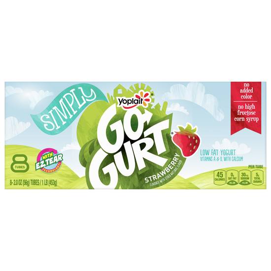 Yoplait Go-Gurt Simply Strawberry Yogurt Tubes (8 ct)