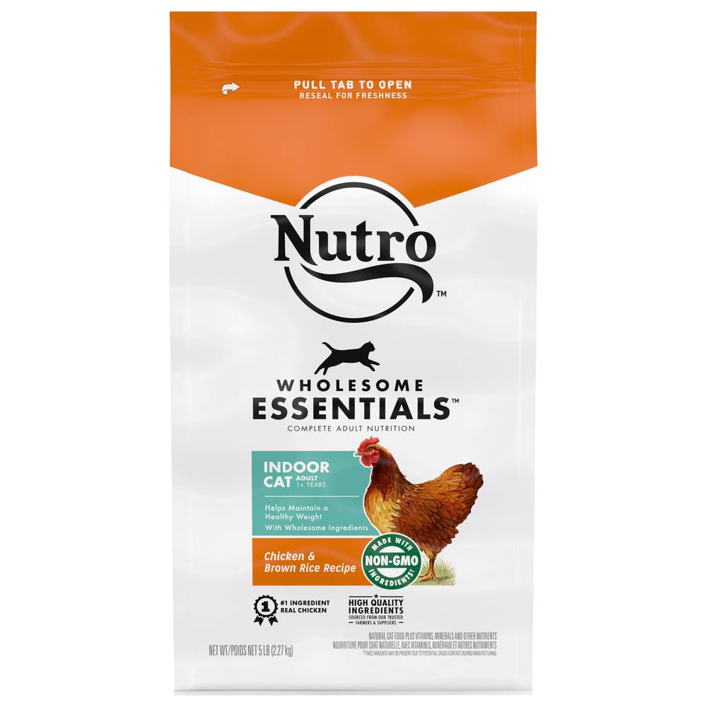 Nutro Wholesome Essentials Natural Indoor Adult Dry Cat Food, Chicken-Brown Rice (5 lbs)