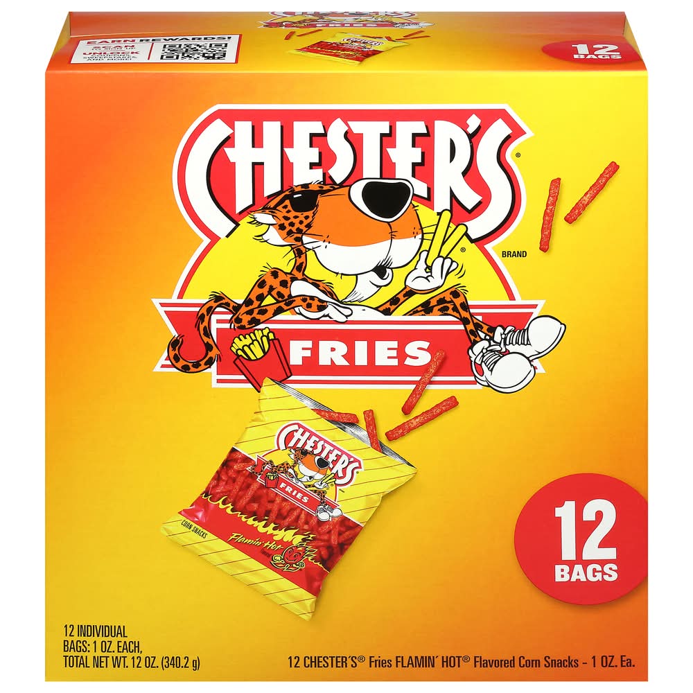 Chester's Corn Snacks, Flamin' Hot (12 x 1 oz)