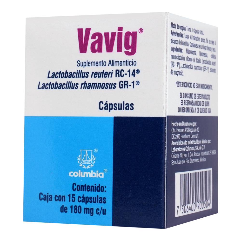 Columbia vavig cápsulas 180 mg (15 piezas)