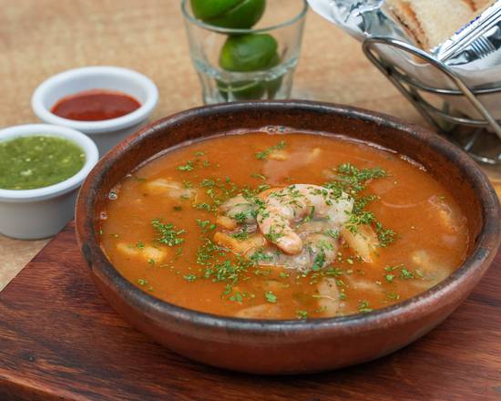 Consomé Fisher's con mariscos (400ml., 30 grs., 25 grs., 25 grs.)