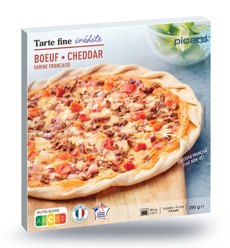 Tarte fine boeuf, cheddar