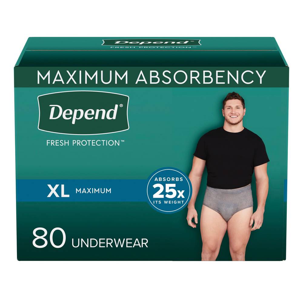 Depend Men'S Maximum Absorbency Underwear, X-Large