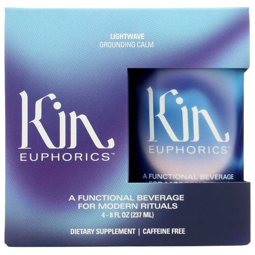 Kin Euphorics Lightwave Grounding Calm Functional Beverage 4 Pack Case