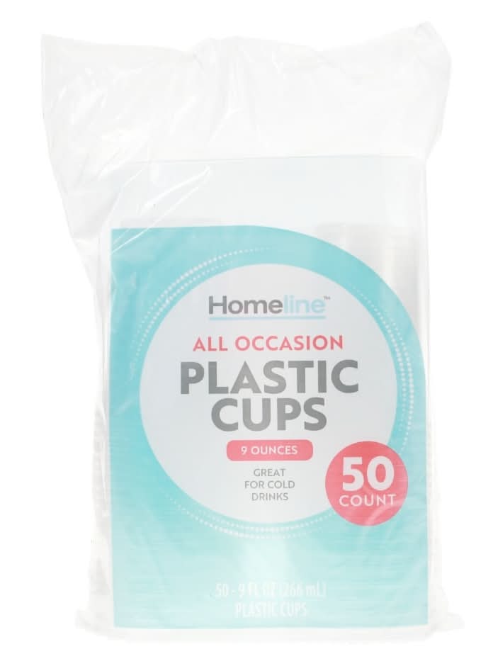 Homeline Clear Plastic Cups, 50 ct.