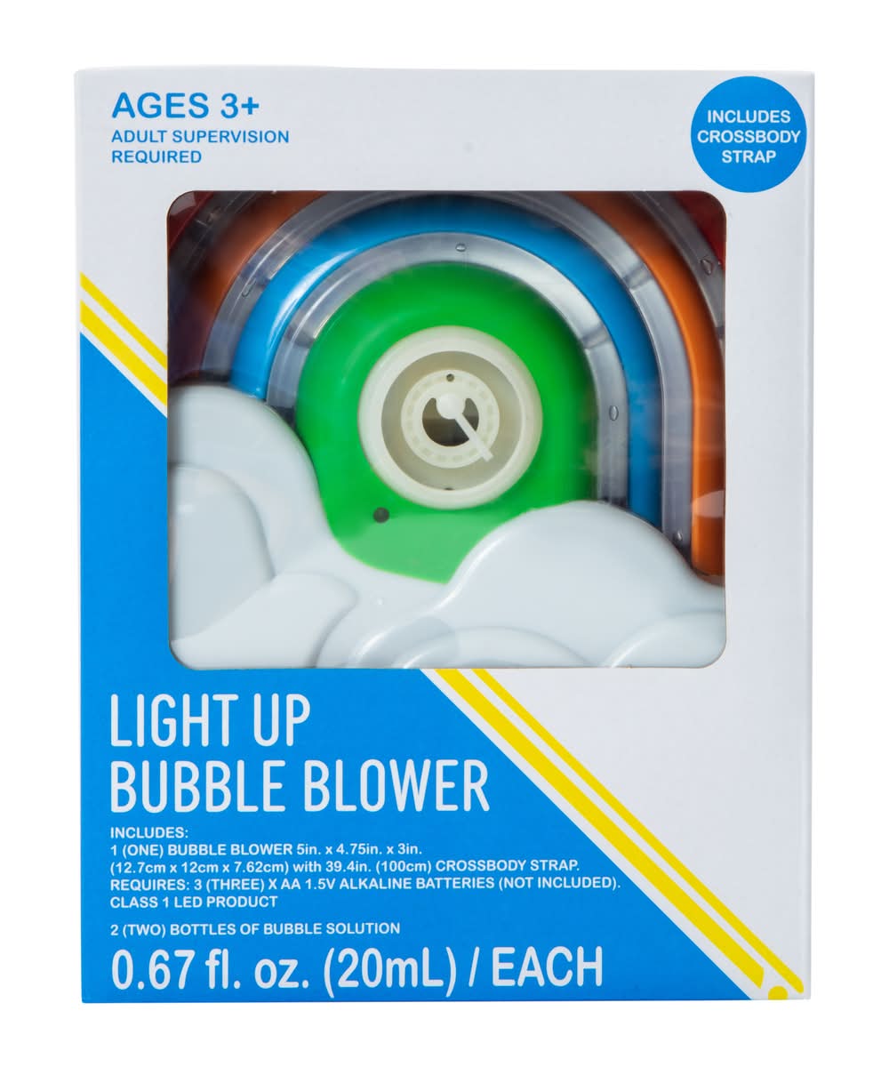 Light Up Rainbow Bubble Blower With Strap Rainbow