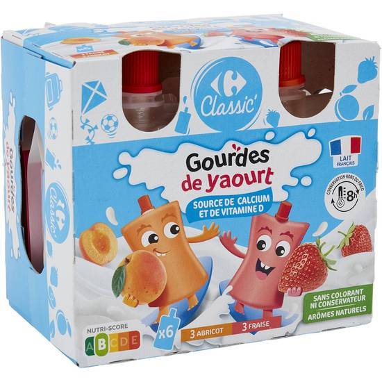 Carrefour Classic' - Yaourt à boire (6 pièces) (fraise - abricot)