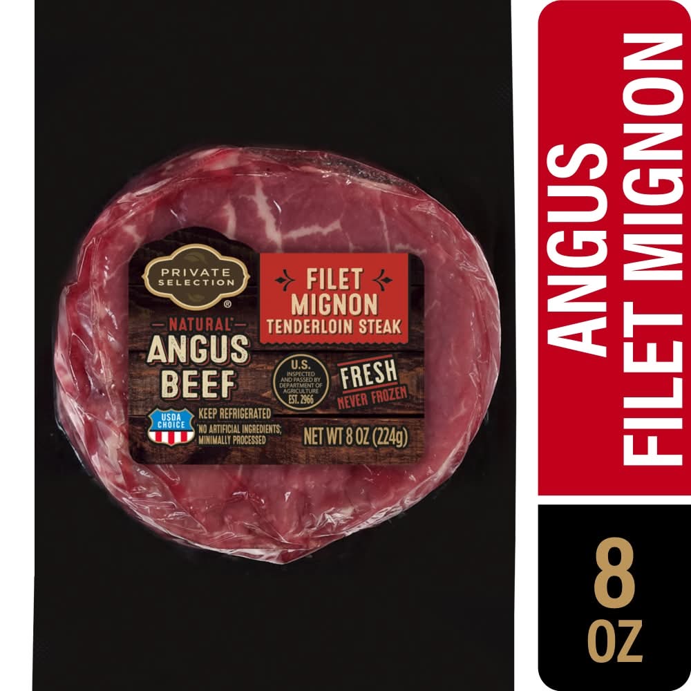 Private Selection Natural Angus Beef Filet Mignon Tenderloin Steak (8 oz)