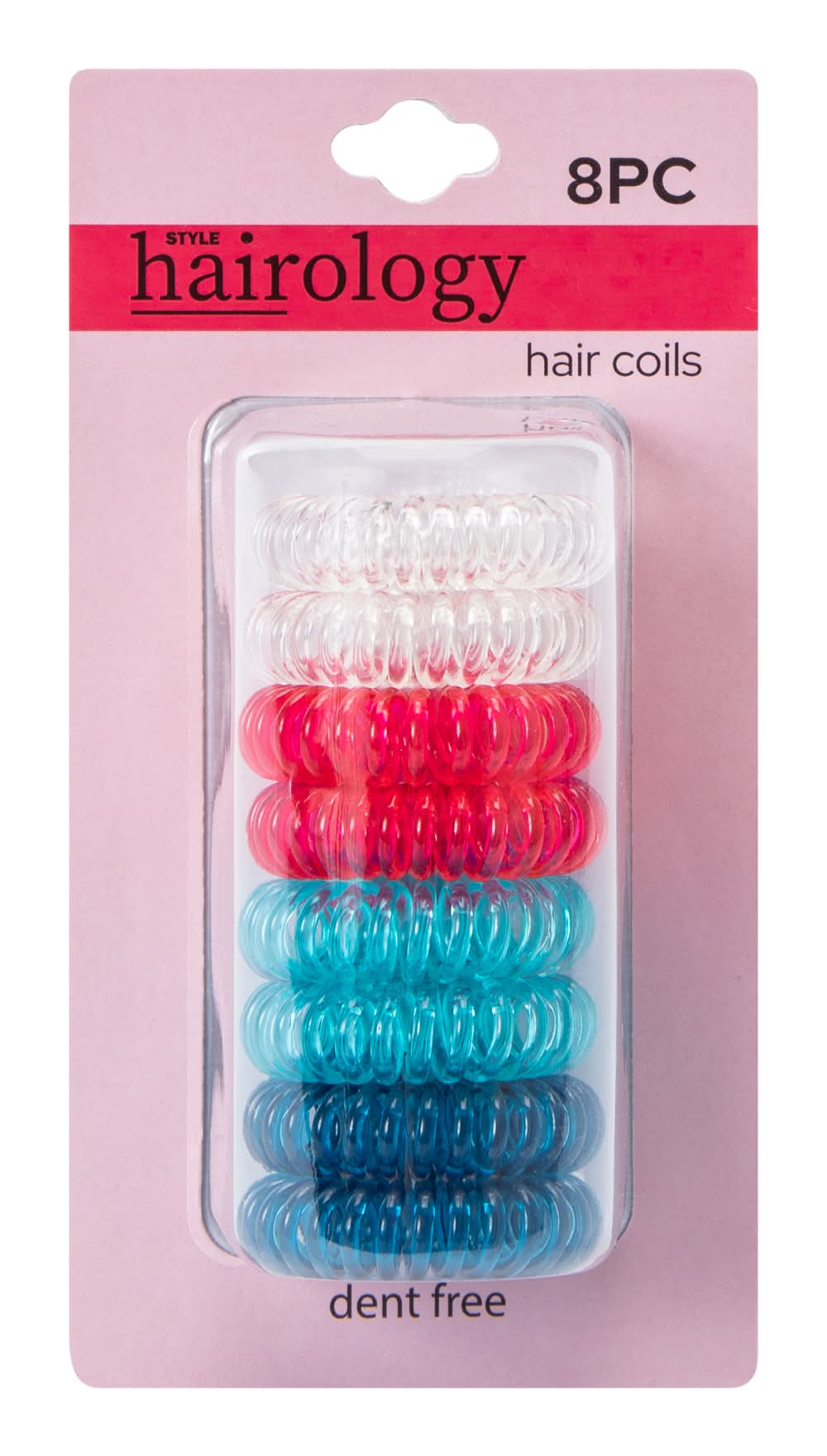 Hair Coil Bands 8-Pack Pink Multi