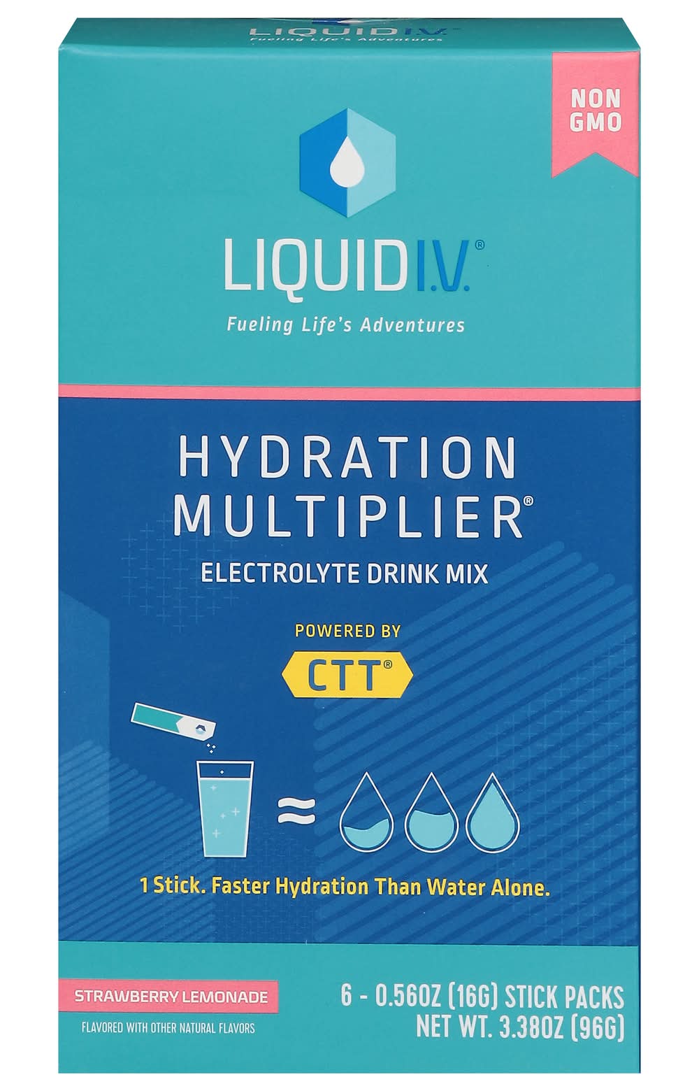 Liquid I.V. Hydration Multiplier Electrolyte Drink Mix, Strawberry-Lemonade (6 x 0.56 oz)