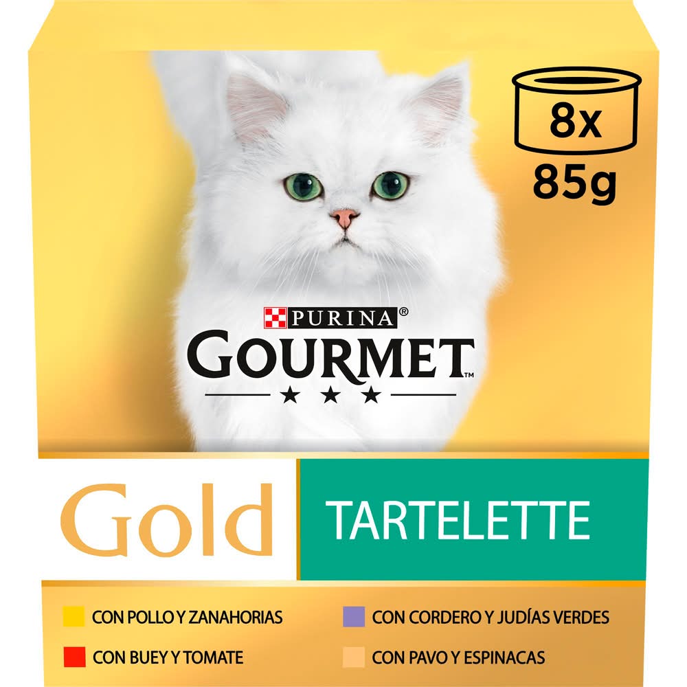 Gold tartelette comida para gato adulto carne y pescado · Purina Gourmet (8 x 85 g)