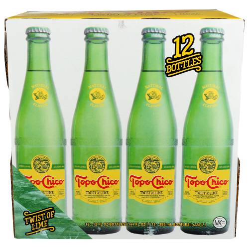 Topo Chico Twist of Lime Sparkling Mineral Water 12 Pack Case