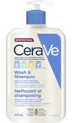 CeraVe Hyaluronic Acid+ Vitamin E Baby Wash & Shampoo (473 g)