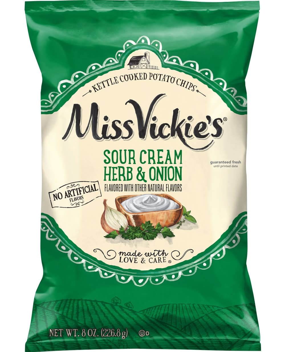 Miss Vickie's Kettle Cooked Potato Chips, Sour Cream Herb & Onion (8 oz)