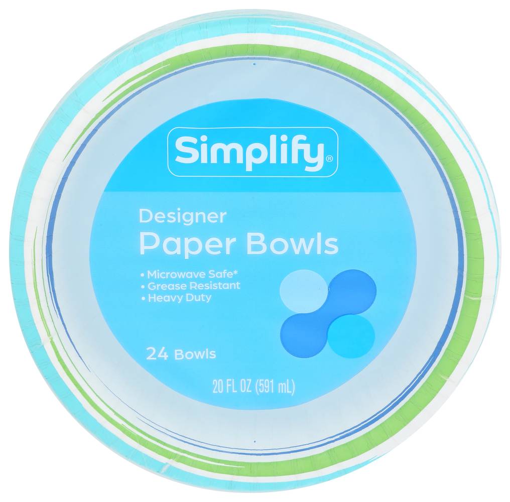 Simplify Designer Printed Bowls - 20 oz, 24 ct