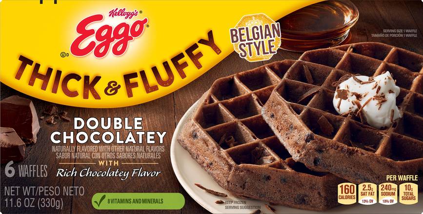 Eggo Kellogg's Thick & Fluffy Double Chocolatey Waffles