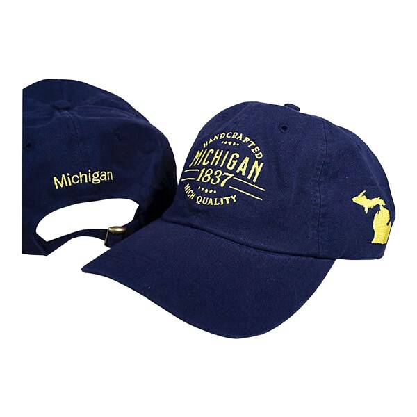 Michigan 1837 Hat, Navy Blue With Yellow Text, 1 Ct