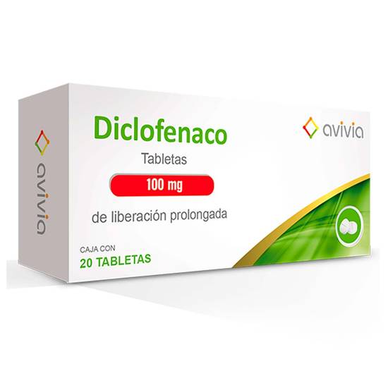 Avivia diclofenaco tabletas 100 mg (20 piezas)